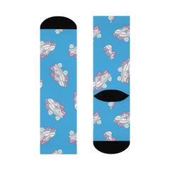 Old School Roller Skate Print Cushioned Crew Socks