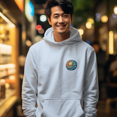 Retro Sun & Wave Hoodie – Coastal Surf Style Unisex Sweatshirt