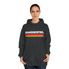Awesome Retro Stripe Hoodie - Classic Charcoal Comfort Fit with Bold Statement Unisex College Hoodie