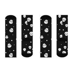 Skull Print Cushioned Crew Socks