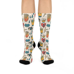 Retro Tattoo Pop Art Socks: Unisex Crew Socks for Ink Lovers