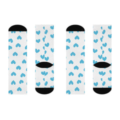 Iced Hearts Crew Socks Fun Heart Pattern Socks