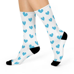 Iced Hearts Crew Socks Fun Heart Pattern Socks
