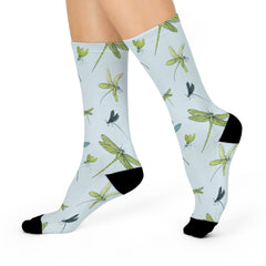 Spring Dragonfly Print Cushioned Crew Socks – Nature Comfort