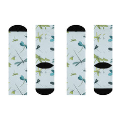 Spring Dragonfly Print Cushioned Crew Socks – Nature Comfort
