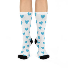 Iced Hearts Crew Socks Fun Heart Pattern Socks