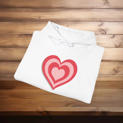 Retro Heart Graphic Hoodie – Unisex Valentine’s Sweatshirt