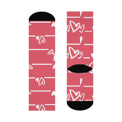 Love Letters Crew Socks Heart Print Socks
