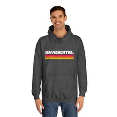 Awesome Retro Stripe Hoodie - Classic Charcoal Comfort Fit with Bold Statement Unisex College Hoodie