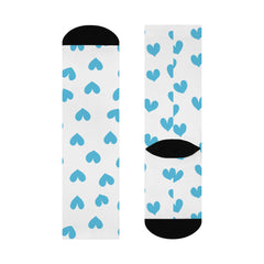 Iced Hearts Crew Socks Fun Heart Pattern Socks
