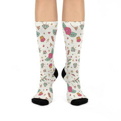 Girly Gothic Socks with Diamonds and Cupcakes - Unisex Crew Socks