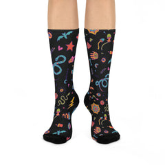Neon Gothic Socks: Snakes, Stars, and Symbols - Hollywood Betty Collection