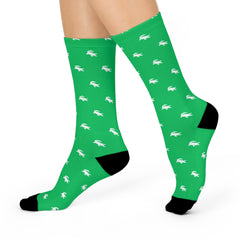 Crocodile Print Crew Socks Animal Print Socks Green Unisex Socks Men's Socks Gift for Him