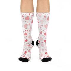 Pink Heart Crew Socks: Valentine's Day Couple Gift