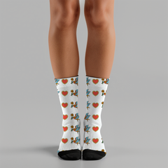 Retro Tattoo Swallow & Heart Socks | Rockabilly Style by SocksThatPop