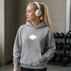 Raining Cannabis Hoodie – Cloud with Falling Hemp Leaves Pullover