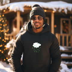 Raining Cannabis Hoodie – Cloud with Falling Hemp Leaves Pullover