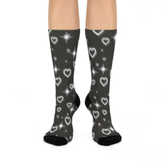 Silver Kisses Cushioned Crew Socks