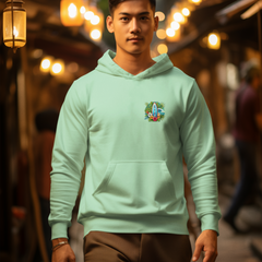 Surfboard Design Hoodie – Unisex Tropical Flower Cotton-Blend Sweatshirt