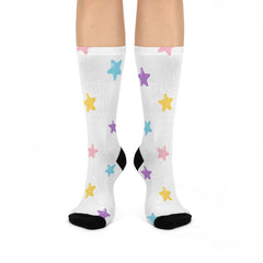 Pastel Star Crew Socks: Unisex Dreamer Gift