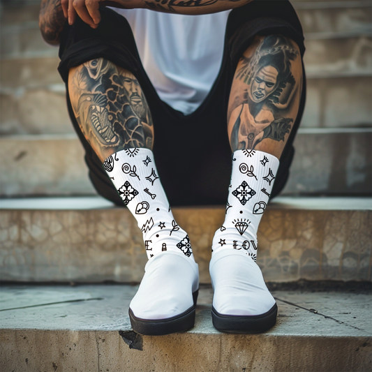 Old School Tattoo Socks – Unisex Cushioned Crew Socks