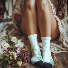 Summer Ocean Lover Crew Socks - Fish & Bubbles Design