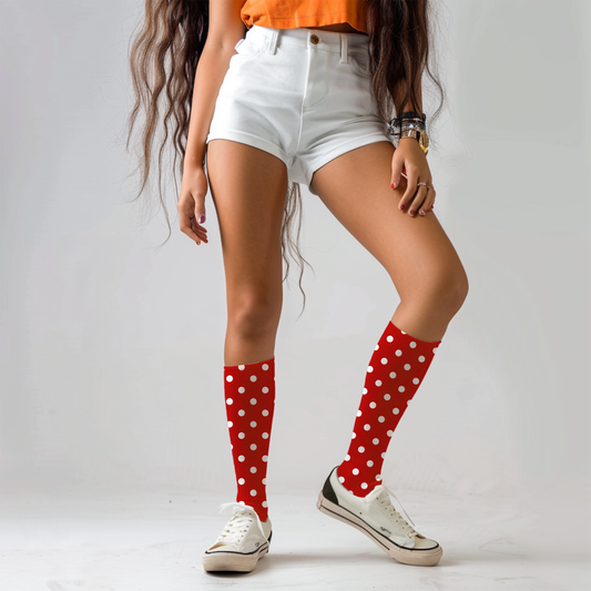 Red Polka Dot Valentine Socks: Romantic Couples Gift