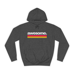 Awesome Retro Stripe Hoodie - Classic Charcoal Comfort Fit with Bold Statement Unisex College Hoodie