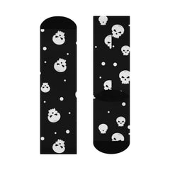 Skull Print Cushioned Crew Socks