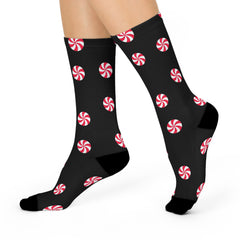 Peppermint Candy Crew Socks: Festive Holiday Apparel