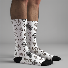 Old School Tattoo Socks – Unisex Cushioned Crew Socks