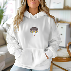 Crying Umbrella Tattoo Hoodie – Unisex Cozy Pullover