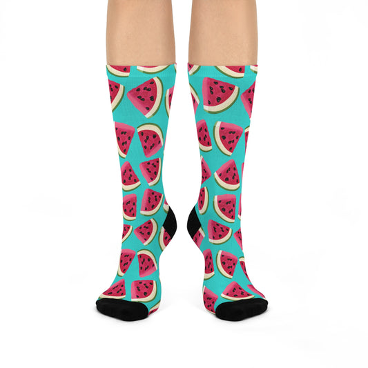 Watermelon Slices Printed Crew Socks
