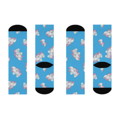 Old School Roller Skate Print Cushioned Crew Socks