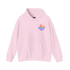 Oversized Pink Beach Hoodie – Sunset Graphic Front & Back
