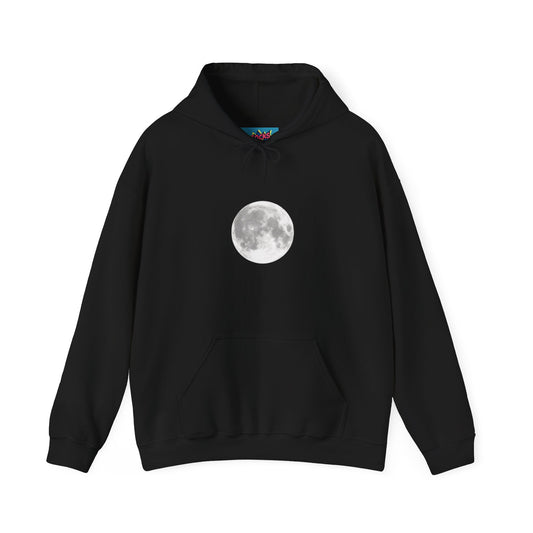 Full Moon Graphic Hoodie Black Hoodie with Night Sky Gift for Space Lover Moon Hoodie Unisex Heavy Blend™ Hooded Sweatshirt