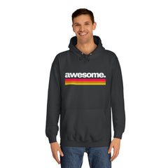 Awesome Retro Stripe Hoodie - Classic Charcoal Comfort Fit with Bold Statement Unisex College Hoodie