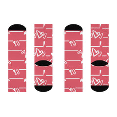Love Letters Crew Socks Heart Print Socks