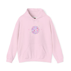 Pink Disco Ball Hoodie — Retro Glitter Party Sweatshirt