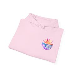 Oversized Pink Beach Hoodie – Sunset Graphic Front & Back