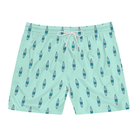 Surfboard Print Men's Mid-Length Swim Shorts (AOP)