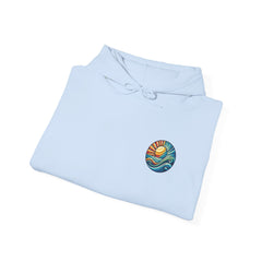 Retro Sun & Wave Hoodie – Coastal Surf Style Unisex Sweatshirt