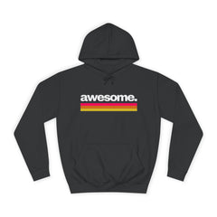 Awesome Retro Stripe Hoodie - Classic Charcoal Comfort Fit with Bold Statement Unisex College Hoodie