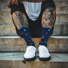 Old School Tattoo Socks Retro Ink Style Crew Socks Unique Gift for Tattoo Lovers