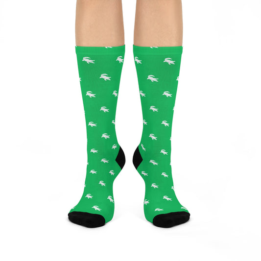 Crocodile Print Crew Socks Animal Print Socks Green Unisex Socks Men's Socks Gift for Him