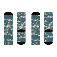 Ocean Waves Cushioned Crew Socks