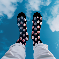 Valentines Day Socks | Cute Couples Black Dice Socks Gift