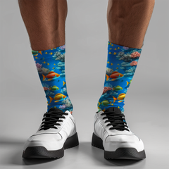 Ocean Life Socks - Vibrant Seascape Print