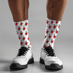 Crew Socks Tattoo-Inspired Socks with Red Daggered Hearts