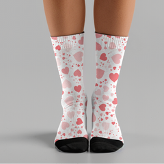 Pink Heart Crew Socks: Valentine's Day Couple Gift